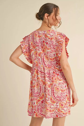 Floral Paisley Dress- church dress,colorful dress,dress,dresses & rompers,Dressy,floral dress,flowy dress,plus size dress,summer dress,tiered dress-Ace of Grace Women's Boutique