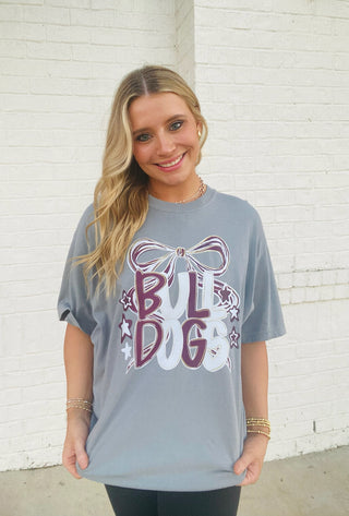 Bulldogs Graphic Tee- BULLDOGS,bully,clothing,Curvy,game day,Game day shirt,gameday,graphic,graphic T-shirt,GRAPHIC TEE,Graphic Tees,graphic tshirt,plus size graphic tee,Tops-Ace of Grace Women's Boutique