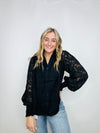 Black Button Up Long Sleeve Top- BLACK BUTTON UP TOP, black top, button up, LONG SLEEVE, long sleeve top, long sleeves, TOP-Ace of Grace Women's Boutique
