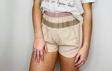 Beige High Waisted Athletic Shorts