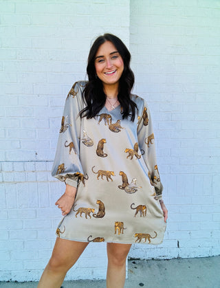 Long Sleeve Animal Print Dress- animal,ANIMAL PRINT,CHEETAH,clothing,Curvy,dresses & rompers,LEOPARD,LEOPARD DRESS,LEOPARD PRINT,Sale-Ace of Grace Women's Boutique