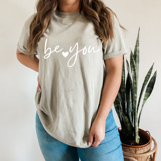 Be You T-Shirt • Allie from Alabama • NEW COLORS- Allie,Allie from alabama,Be you,butterflies,butterfly,butterfly tee,clothing,COMFORT COLOR,Curvy,graphic,GRAPHIC TEE,Graphic Tees,graphic tshirt,Tops,You matter-Sandstone-S-Ace of Grace Women's Boutique