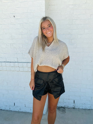 Split Front Button Down Skort | 2 colors- BLACK LEATHER SKIRT, black skirt, black Skort, Bottoms, clothing, fall skirt, game, game day, game day dress, game day skort, gameday, leather skirt, LEATHER SKORT, MAROON, maroon dress, maroon shorts, maroon skirt, skirt, skort-Ace of Grace Women's Boutique