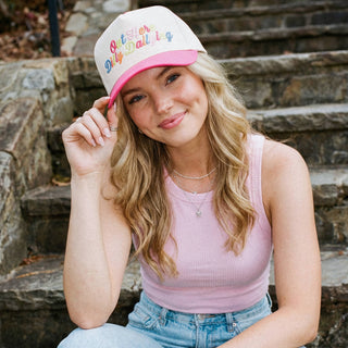 Out Here Dilly Dallying Two Tone Trucker Hat- Accessories,accessory,Hats-Ace of Grace Women's Boutique