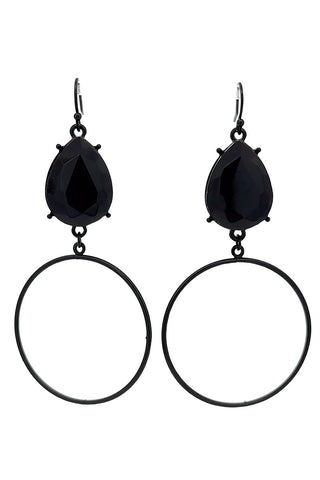 Prism Drop Hoop Earrings- Jewelry, LIVESALE, Sale-Black-Ace of Grace Women's Boutique