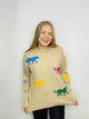 Beige Multi Colored Tiger Sweater- fuzzy sweater, knit sweater, leopard sweater, SWEATER.-Ace of Grace Women's Boutique