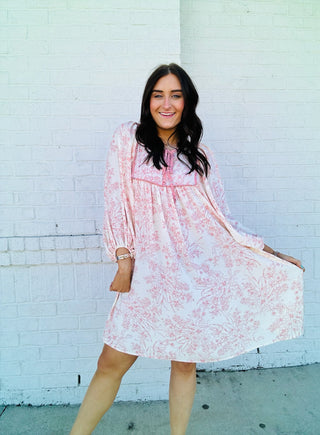 Loving Fancy Pink Bow Dress- clothing,Curvy,dresses & rompers,LOVE,Love shack,Love shack fancy,loved,Loveshack,PLUS,plus dress,plus size,SPRING,Spring dress,summer,summer dress-Ace of Grace Women's Boutique