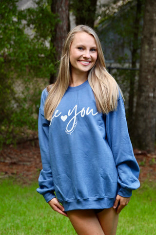 Be You Sweatshirt • Allie from Alabama • NEW COLORS-Shirt- Alabama, Allie, Allie from alabama, Be you, clothing, comfy sweatshirt, Curvy, grey sweatshirt, Merch, oversized sweatshirt, pink sweatshirt, plus size sweatshirt, plus sweatshirt, sweatshirt, SWEATSHIRTS, Tops-Ace of Grace Women's Boutique