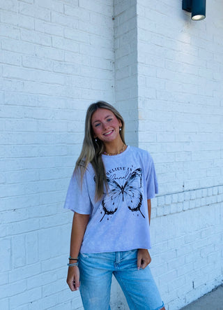 Butterfly Graphic Tee- butterflies, butterfly, butterfly tee, clothing, graphic, graphic T-shirt, GRAPHIC TEE, Graphic Tees, graphic tshirt, Tops-Ace of Grace Women's Boutique