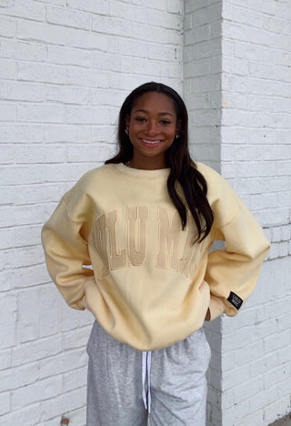LULU MAC Sweatshirt - Mono Yellow-Sweater- Curvy,Daily,Lulu,Lulu mac,Mac,oversized,oversized sweatshirt,OVERSIZED TEE,OVERSIZED TOP,plus,plus size,plus size sweatshirt,Tops-Ace of Grace Women's Boutique