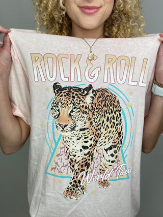 Light Pink Rock & Roll Graphic Tee- clothing, COLORFUL GRAPHIC TEE, Curvy, graphic, graphic T-shirt, GRAPHIC TEE, Graphic Tees, graphic tshirt, HOT PINK GRAPHIC TEE, PLUS, plus size, plus size graphic tee, PLUS SIZE TOP, plus sizes, Sale, Tops-Ace of Grace Women's Boutique