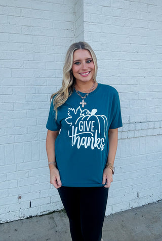 Give Thanks Tee- clothing,Curvy,graphic T-shirt,Graphic Tees,graphic tshirt,Seasonal,thanksgiving,thanksgiving shirt,Tops-Ace of Grace Women's Boutique