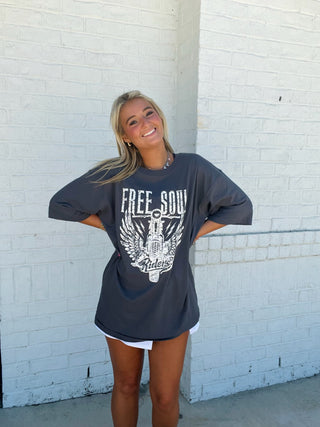 Free Soul Riders Graphic Tee- clothing,Curvy,eagle graphic,graphic,graphic T-shirt,GRAPHIC TEE,Graphic Tees,graphic tshirt,plus size graphic tee,Riders,Sale,Tops,WINGS-Ace of Grace Women's Boutique