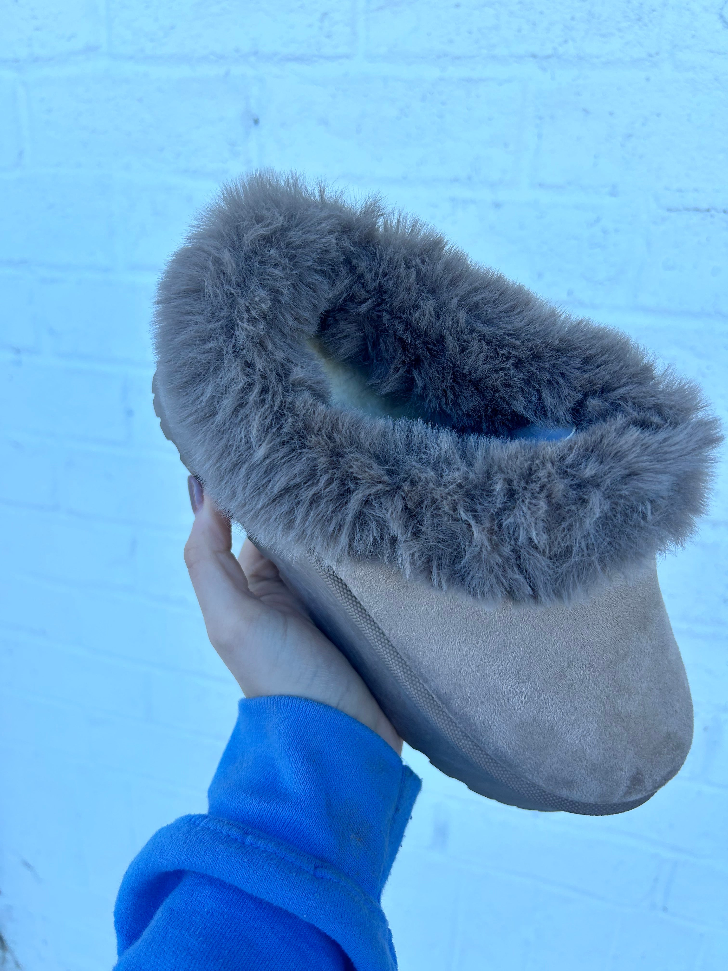 Classic Taupe Platform Slippers