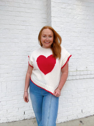 Boxy Heart Sweater Top- clothing,crop sweater,cropped sweater,HEART,heart dress,heart sweater,HEARTS,pink sweater,RED SWEATER,Seasonal,SWEATER,SWEATER TANK,sweater top,SWEATER VEST,sweaters,Tops,VALENTINE,Valentine Collection,valentine pullover,VALENTINES,VALENTINES DRESS,VALENTINES TOP,VEST-Ace of Grace Women's Boutique