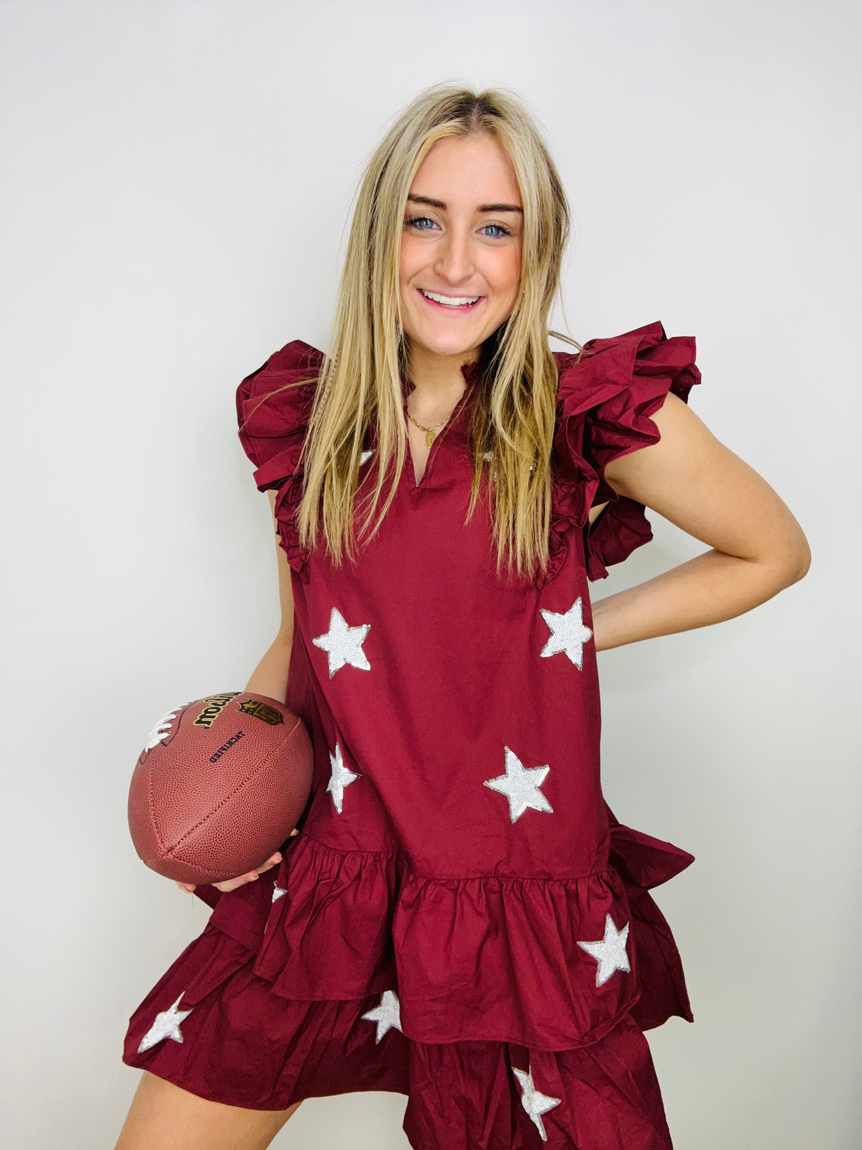 Ruffle Sleeve Star Sequin Dress | 2 Colors