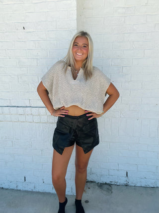 Split Front Button Down Skort | 2 colors- BLACK LEATHER SKIRT, black skirt, black Skort, Bottoms, clothing, fall skirt, game, game day, game day dress, game day skort, gameday, leather skirt, LEATHER SKORT, MAROON, maroon dress, maroon shorts, maroon skirt, skirt, skort-Ace of Grace Women's Boutique