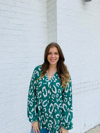 Long Sleeve Animal Print Top- animal,ANIMAL PRINT,FALL,fall clothes,fall transition,LONG SLEEVE,Tops-Ace of Grace Women's Boutique