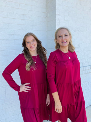 LONG SLEEVE TIERED DRESS- Curvy,Dresses & Rompers,plus,plus dress,plus jeans,plus size-Ace of Grace Women's Boutique