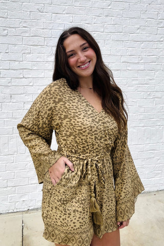 Animal Print Romper- animal, ANIMAL PRINT, CHEETAH, CHEETAH PRINT, clothing, Curvy, dresses & rompers, FALL, fall clothes, fall transition, LEOPARD, LEOPARD PRINT, ROMPER-Ace of Grace Women's Boutique