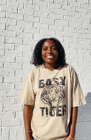 Easy Tiger Oversized Graphic Tee- clothing, Curvy, graphic, graphic T-shirt, GRAPHIC TEE, Graphic Tees, graphic tshirt, oversized, OVERSIZED TEE, OVERSIZED TOP, TIGER, TIGER GRAPHIC TEE, Tops-Ace of Grace Women's Boutique