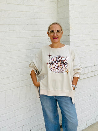 Let’s Go Girls Oversized Pullover- clothing,DISCO,Lets go girls,oversized,oversized sweatshirt,OVERSIZED TEE,OVERSIZED TOP,Tops-Ace of Grace Women's Boutique