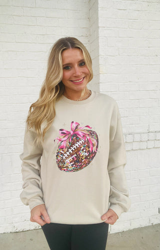 Disco Football Sweatshirt- Curvy,football,gameday,graphic,sweatshirt,Tops-Ace of Grace Women's Boutique