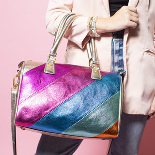 Metallic Leather Purse- Accessories, accessory, bags, hot pink purse, large purse, Leather Purse, metallic purse, PURSE, PURSES-Ace of Grace Women's Boutique