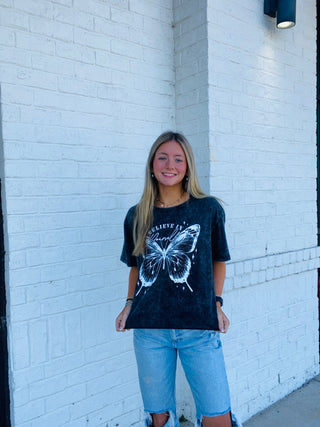 Butterfly Graphic Tee- butterflies, butterfly, butterfly tee, clothing, graphic, graphic T-shirt, GRAPHIC TEE, Graphic Tees, graphic tshirt, Tops-Ace of Grace Women's Boutique