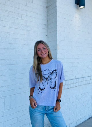 Butterfly Graphic Tee- butterflies,butterfly,butterfly tee,clothing,graphic,graphic T-shirt,GRAPHIC TEE,Graphic Tees,graphic tshirt,Sale,Tops-Ace of Grace Women's Boutique