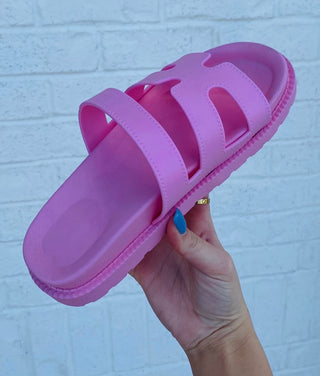 Pink Viral Slide Sandals- pink shoes, SANDALS, Shoes, SLIP ON SANDALS, Viral-Ace of Grace Women's Boutique