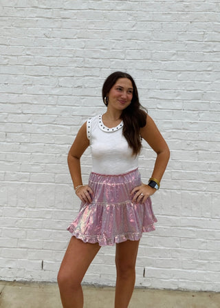 Sequin Ruffle Skirt | 2 Colors- Bottoms, clothing, fall clothes, fall skirt, ruffled skirt, SEQUIN, sequin skirt, sequin skort-Ace of Grace Women's Boutique