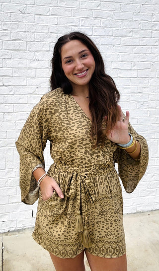 Animal Print Romper- animal, ANIMAL PRINT, CHEETAH, CHEETAH PRINT, clothing, Curvy, dresses & rompers, FALL, fall clothes, fall transition, LEOPARD, LEOPARD PRINT, ROMPER-Ace of Grace Women's Boutique