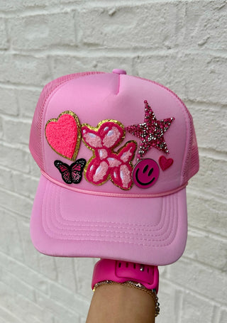 Pink Balloon Dog Trucker Hat- Accessories, accessory, Balloon dog, hair accessory, hats, MadelynnGrace, Pink hat, trucker hat, trucker hats-Ace of Grace Women's Boutique