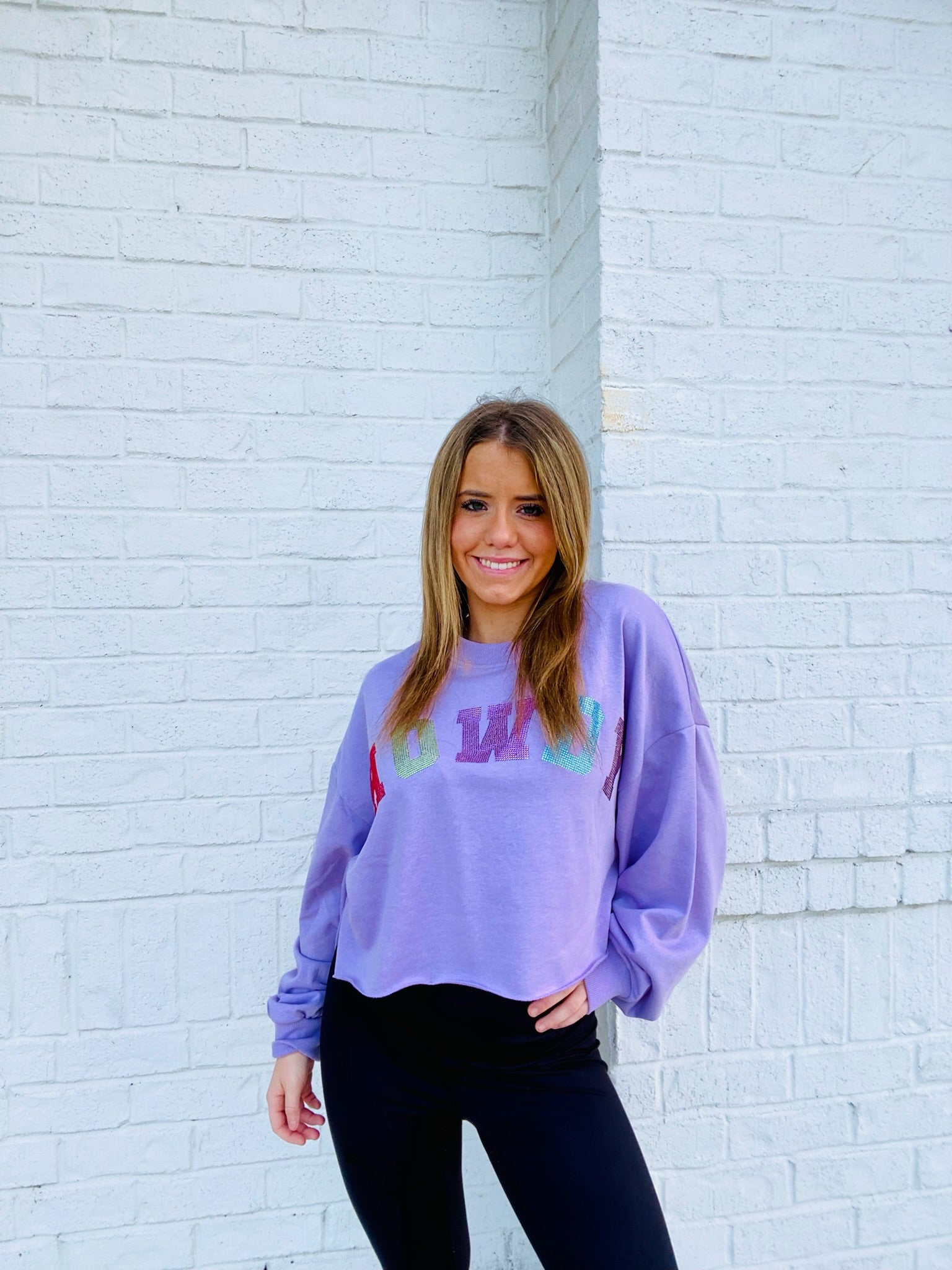 Purple Howdy Cropped Shirt