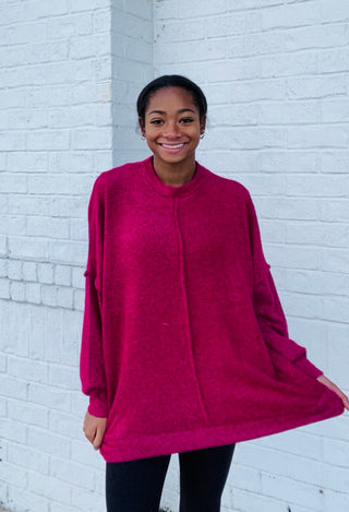 Soft Oversized Hacci Top- Curvy,Hacci,oversized,oversized sweater,oversized sweatshirt,OVERSIZED TEE,OVERSIZED TOP,PLUS,plus size,plus size sweater,pullover,SWEATER,Tops-Ace of Grace Women's Boutique