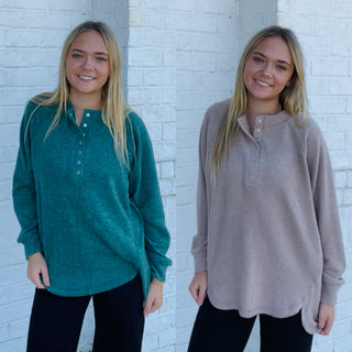 Oversized Henley Sweater- Curvy, Hacci, Henley, oversized, oversized sweater, oversized sweatshirt, OVERSIZED TEE, OVERSIZED TOP, SOFT, soft shirt, SOFT TEE, soft top, Softstream, Softstreme, Tops-Ace of Grace Women's Boutique