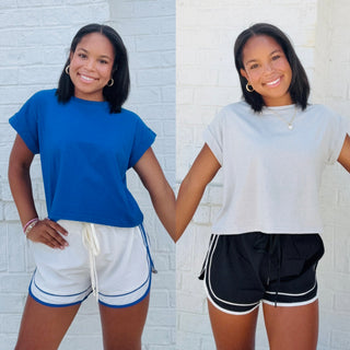 Two Tone Athletic Shorts- Athleisure,athletic,athletic shorts,Bottoms,clothing-Ace of Grace Women's Boutique