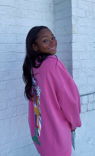 Queen of Sparkles Candyland Nutcracker Sweatshirt- candy cane queen,Curvy,nutcracker,nutcracker long sleeve,PLUS,QUEEN,queen of sparkles,QUEEN OF SPARKLES PLUS SIZE,QUEEN OF SPARKLES SWEATER,QUEEN OF SPARKLES TEE,QUEEN OF SPARKLES TSHIRT,Seasonal,SEQUIN,sparkle season,Tops-Ace of Grace Women's Boutique