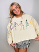 Skeleton Sequin Crop Sweatshirt- comfy sweatshirt, HALLOWEEN, halloween shirt, oversized sweatshirt, spooky, sweatshirt, SWEATSHIRTS-Ace of Grace Women's Boutique