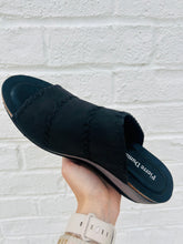 Black Backless Platform Sandal