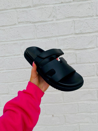 Black Viral Slide Sandals- BLACK, BLACK SANDALS, platform sandals, SANDALS, Shoes, SLIP ON SANDALS, Viral-Ace of Grace Women's Boutique