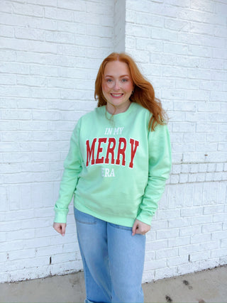 In my Merry Era Sweatshirt- CHRISTMAS,clothing,Curvy,merry,MERRY CHRISTMAS,Sale,Seasonal,Tops-Ace of Grace Women's Boutique