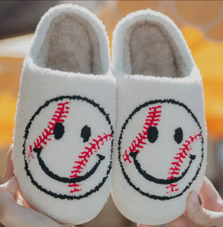 Comfy Slippers | 4 patterns- Accessories, accessory, gifts, house slippers, slippers-Baseball-S/M-Ace of Grace Women's Boutique