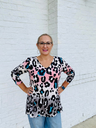 Soft Leopard Print Top- Curvy,Tops-Ace of Grace Women's Boutique