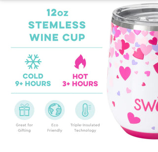 Falling In Love Stemless Wine Cup (12oz)- Accessories, gifts, SWIG, swig cups, swig life, swig wine-Ace of Grace Women's Boutique