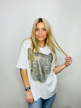 Off White Cheetah Rhinestone Tee