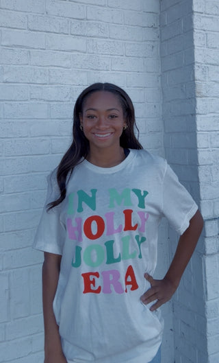 In My Holly Jolly Era Tee- CHRISTMAS,CHRISTMAS GRAPHIC TEE,CHRISTMAS SHIRT,Christmas tee,Christmas tshirt,Curvy,GRAPHIC TEE,Graphic Tees,Seasonal,Tops-Ace of Grace Women's Boutique