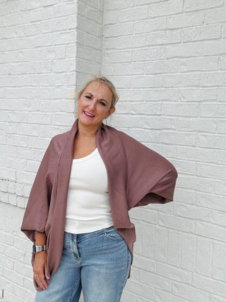 Scuba Cocoon Style Cardigan-Sweater- cardigan,COMFY,JACKET,Lulu,outerwear,Scuba,Tops-Ace of Grace Women's Boutique