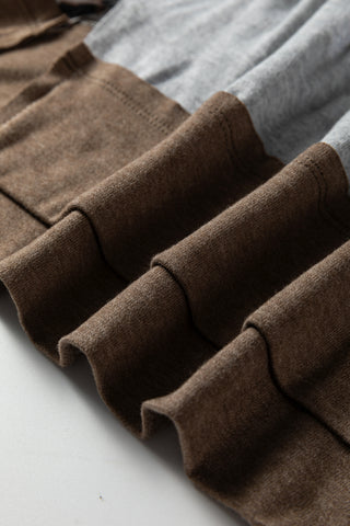 Gray Color Block Leopard Patchwork Dolman Sleeve High Low Baggy Sweatshirt-Tops/Sweatshirts & Hoodies- Best Sellers,Color Gray,Craft Patchwork,Occasion Daily,Print Color Block,Print Leopard,Season Fall & Autumn,Style Casual-Ace of Grace Women's Boutique